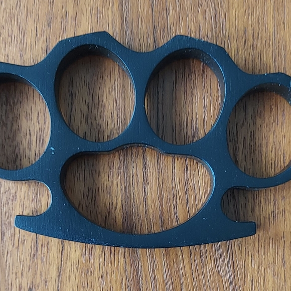 Belt Buckle Knuckles Solid Steel, Black Finish - Picture 2 of 4